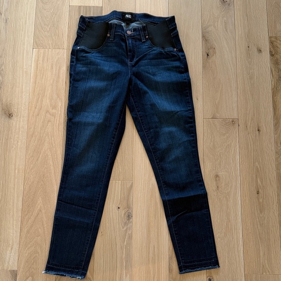 Paige maternity skinny jeans with raw hem 29